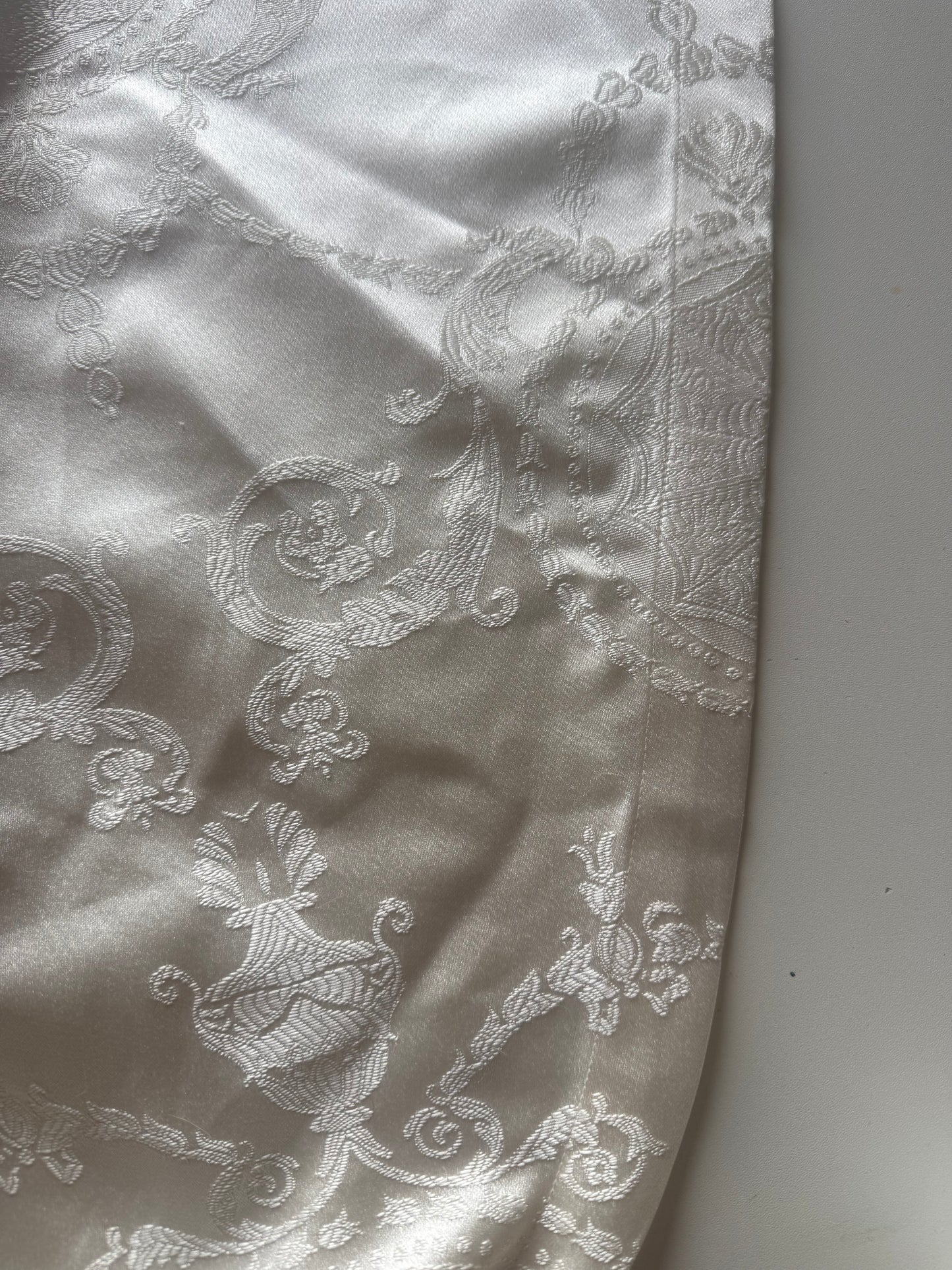 Off-White Brocade Tablecloth