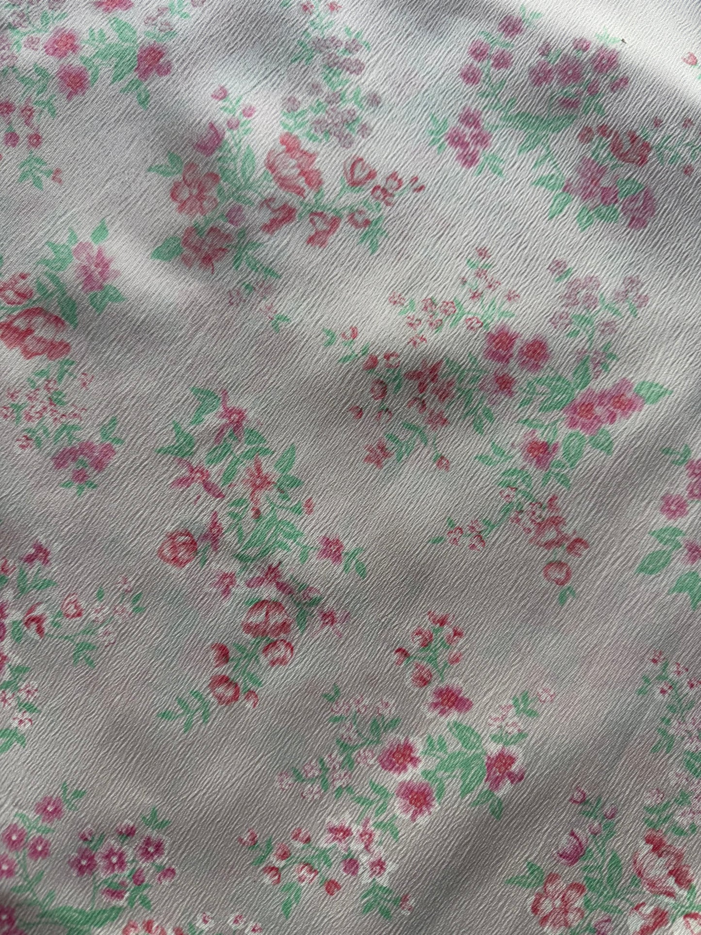 Vintage Pale Pink Floral Crepe