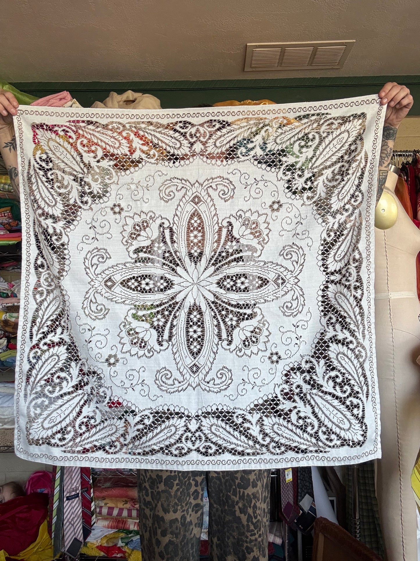 Vintage Lace Mini Tablecloth