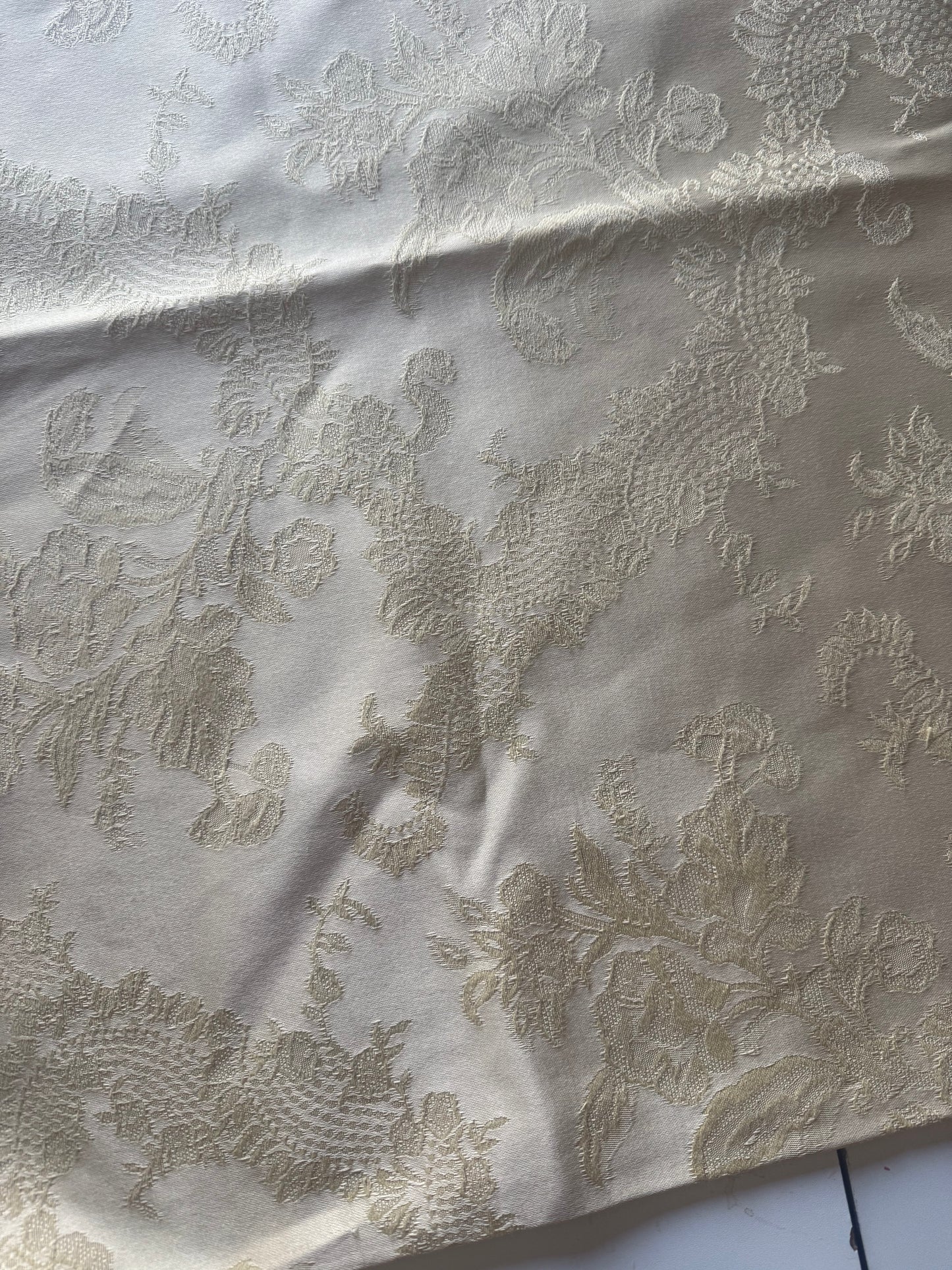 Vintage Butter Yellow Floral Brocade