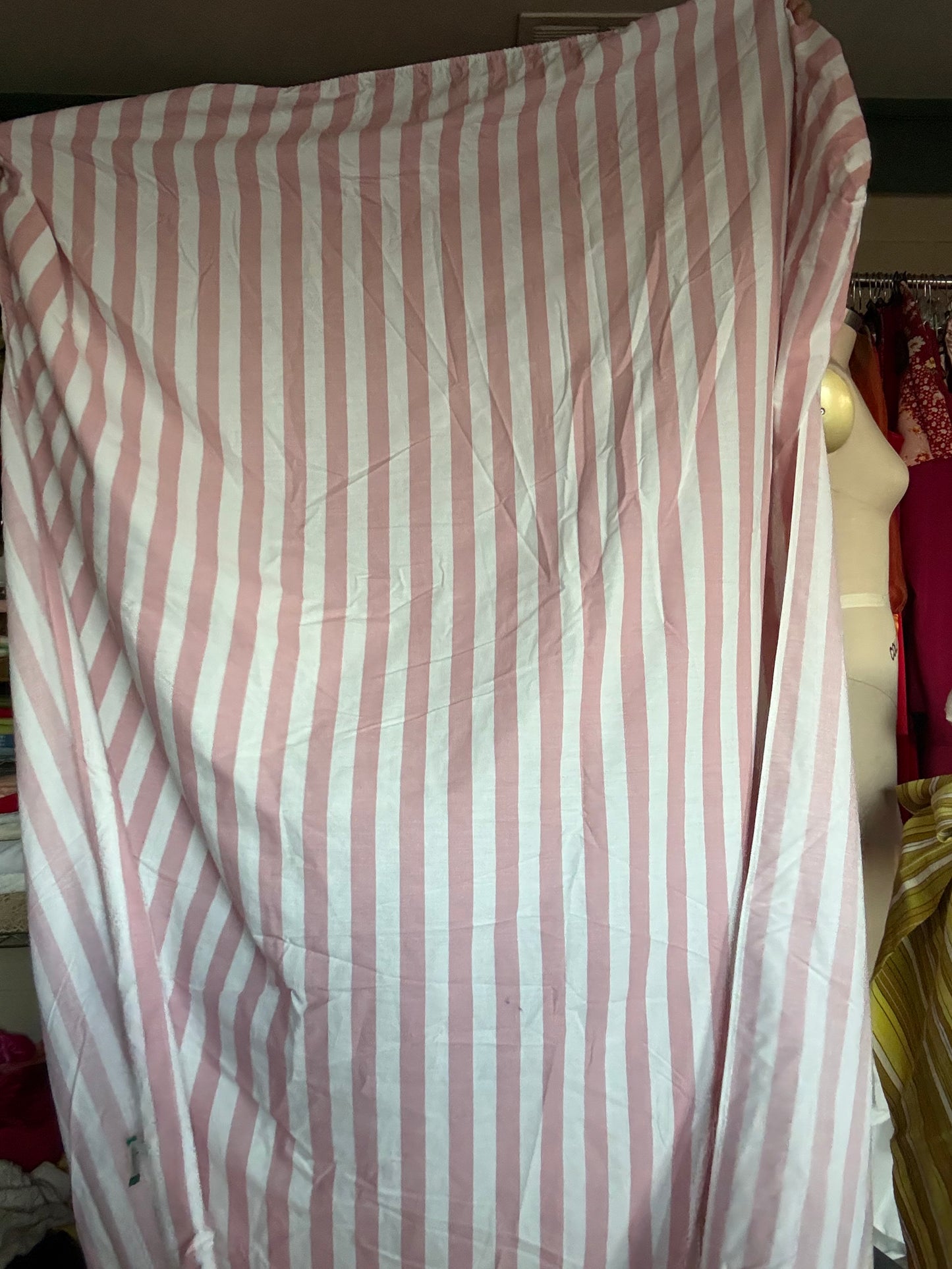 Pink/White Striped Bottom Sheet