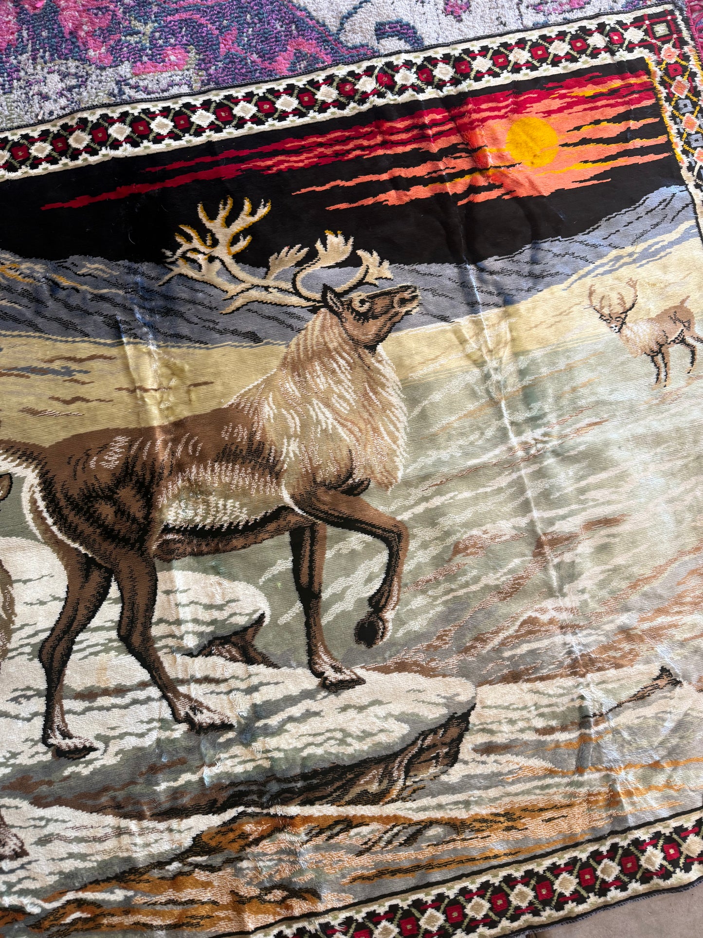 Vintage Reindeer Print Tapestry