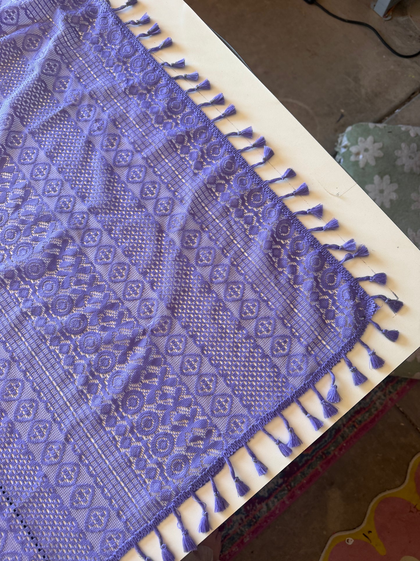 Purple Lace Curtain Panel