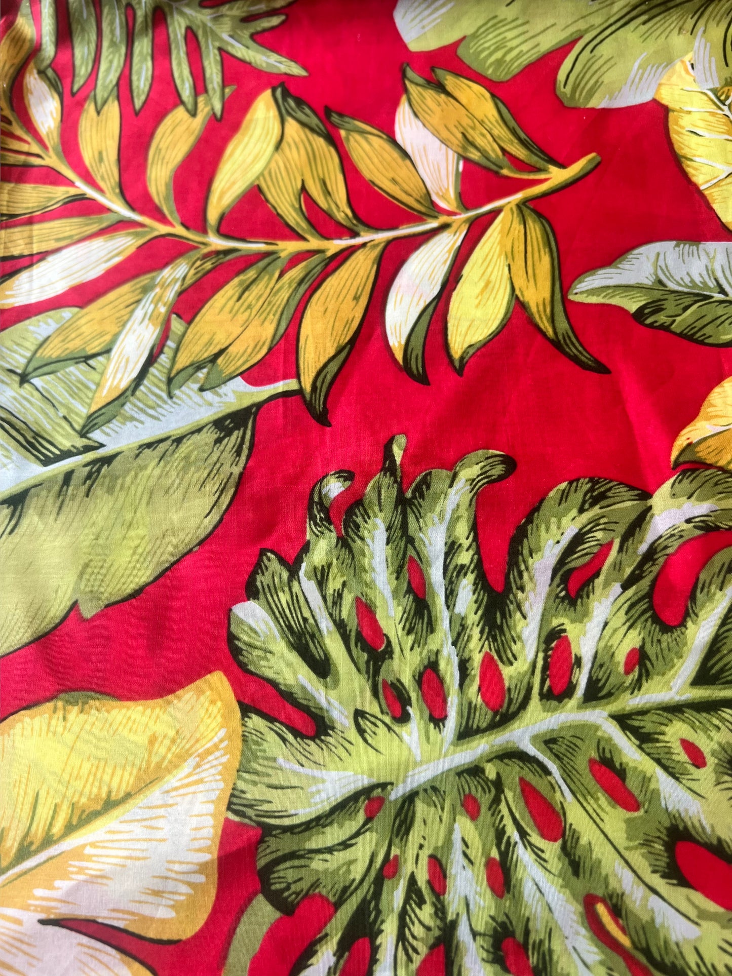 Tropical Leaf Print Cotton