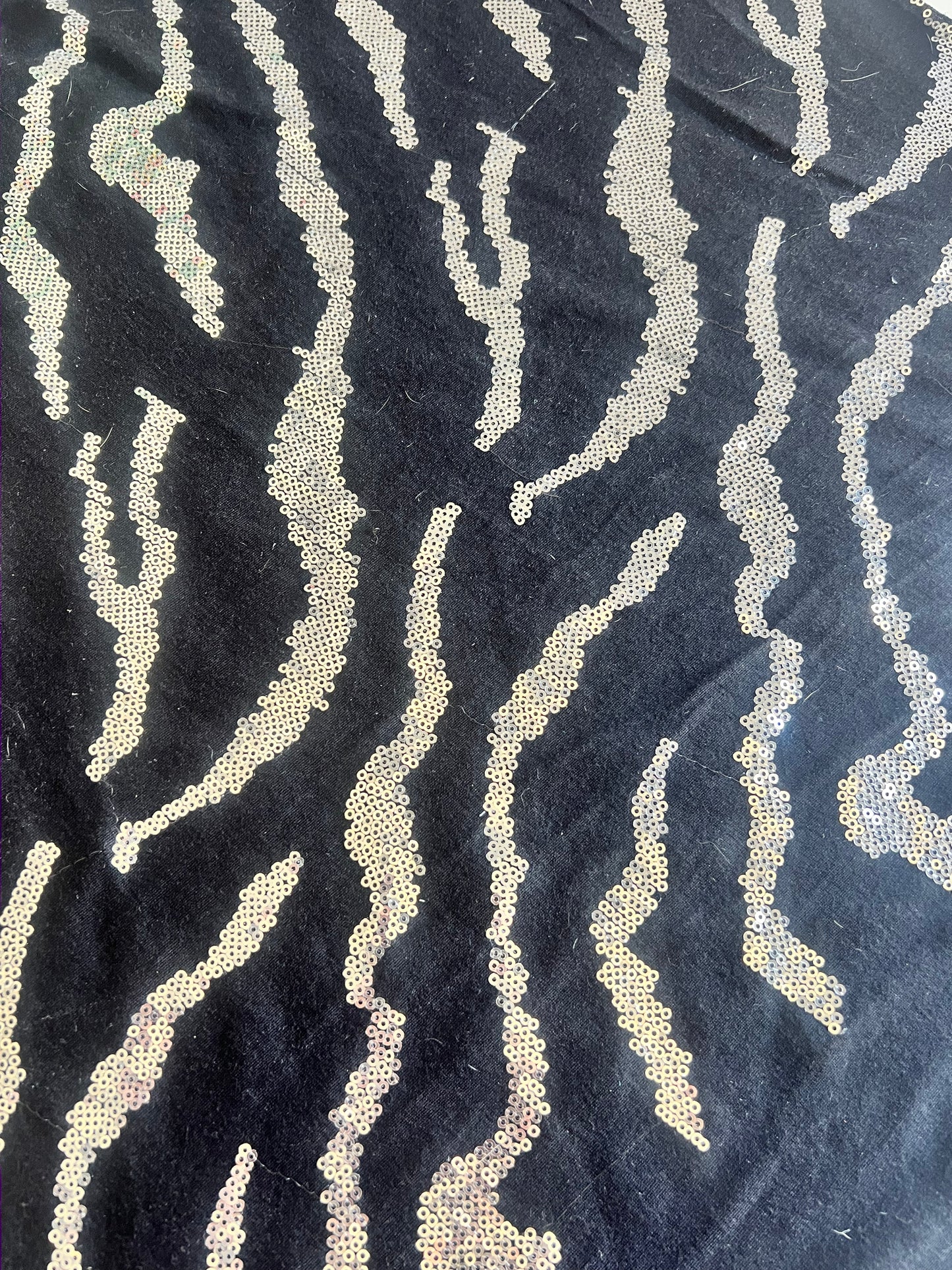 Sequined Zebra Jersey Knit